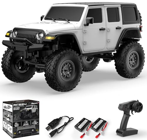 RACENT Voiture Télécommandée Camion Tout-Terrain, Camion Pick-up 4WD Étanche Jouet RC pour Tous Terrains, Véhicules 2.4GHz pour Adultes (Blanc)