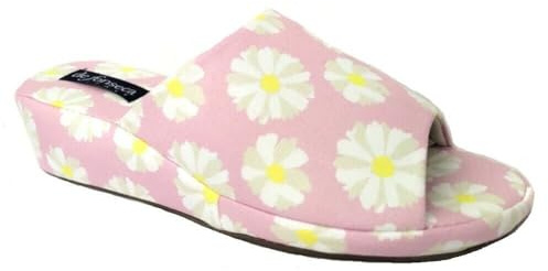 Generico de fonseca Pantofole Ciabatte Estive Donna in Tessuto con Fodera in Cotone - Mod. PALERMO E PA W802 (Rosa, 37)