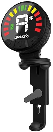 Accordeur d'alto rechargeable D'Addario Nexxus 360 - Accordeur à pince pour alto - Arrêt automatique - Écran LED couleur réglable