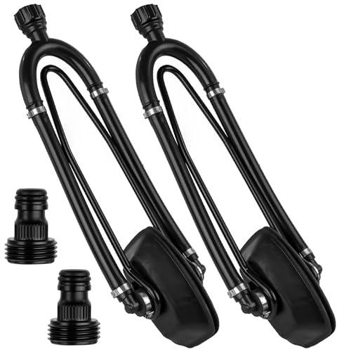 Five Oceans Outboard Motor Muffs, Dual Feed Muff Boat Motor Flusher, Black PVC Marine Grade Rectangular Muffs, Coated Steel Bracket, with Garden Hose Connector & Quick Connect Adapter 2-Pack FO4241-M2