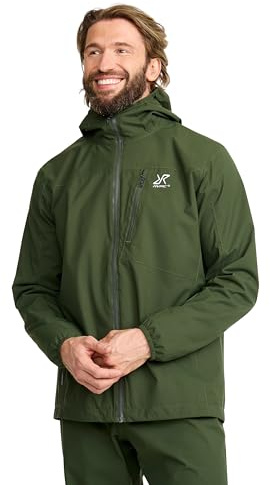 RevolutionRace Vector 2L Jacket für Herren, Wasserichte und Winddichte Regenjacke für Wandern, Forest Green, S