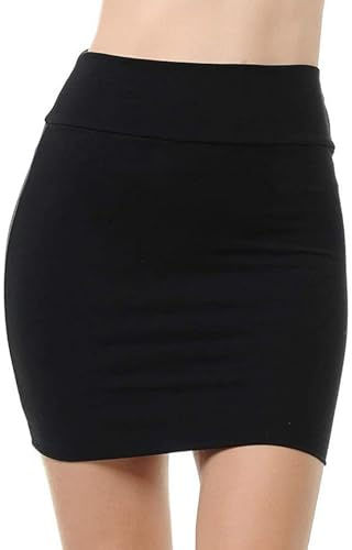 BNREOZA 1 bustier negro abrazando la cadera, falda lápiz, mini falda negra elástica slim de mujer, falda negra de cintura alta, falda sexy, falda corta de verano y otoño (L)