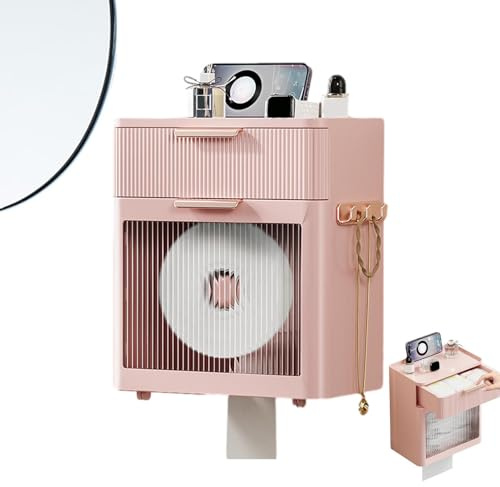 Soporte de pared dispensador de papel, soporte de pared dispensador de toallas, dispensador de pañuelos, portarrollos de papel higiénico, organizador de almacenamiento de baño a prueba de polvo para