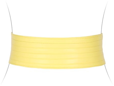 VONMELLI Breiter Gürtel Damen, Elastischer Taillengürtel Damen für Kleider Vintage Mode Dehnbarer Korsett-Gürtel für Halloween-Kostüme Passend für Taillenumfang 66-107cm Gelb 34-38