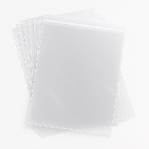 Sacchetti trasparenti in cellophane A4, confezione da 100 pezzi, 22 x 30 cm, in plastica trasparente sigillabile, autoadesivi, adatti per alimenti, dolci, foto, biscotti, biglietti, buste, immagini