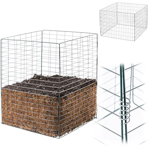 KADAX Metall Komposter 450 Liter, 70x70x90 cm, Gartenkomposter aus Metallgitter, Kompostbehälter, Kompostgitter, Metallkomposter, Kompost Behälter