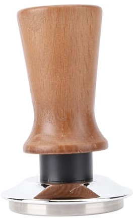 Tamper Manomissione del caffè in Acciaio Inossidabile+Filo in Legno Maniglia per caffè Brew, Forza Elastica per Preparato, Toppers (58MM)