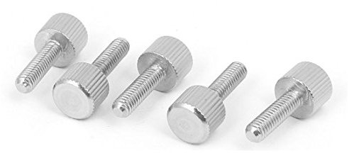 Sourcingmap Computer PC Case M4 x 14mm Stainless Steel Flat Head Knurled Thumb Screw 5pcs