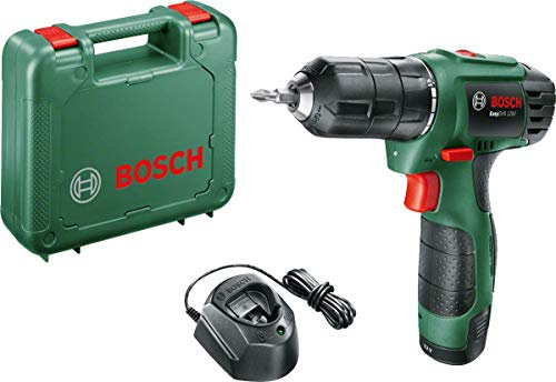 Bosch Home and Garden 06039A210A EasyDrill 1200 - Atornillador con batería de litio 12V 1,5 Ah en maletín (con punta doble, luz de trabajo, dos velocidades 11/20 Nm y par giro 15+1)