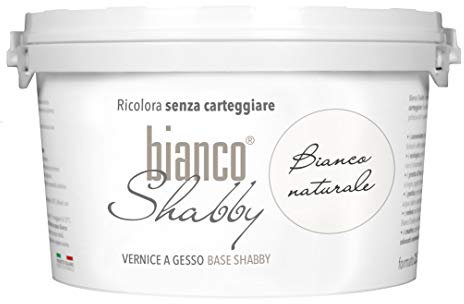 bianco Shabby® Chalk Paint Pintura Shabby Chic Vintage para Muebles y Paredes Extra Mate vuelva a dar color fácilmente todo tipo de material sin lijar (2.5 l (Paquete de 1), Blanco Natural)