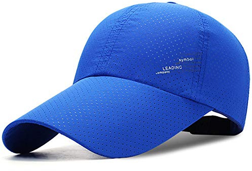 YEKEYI Gorra de béisbol al aire libre de secado rápido con pico largo, UPF 50+ para hombre y mujer, azul, Talla única