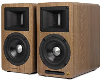 EDIFIER AIRPULSE A80 - 2.0 Regallautsprechersystem (100W) mit Bluetooth V5.0 (aptX), Bändchen-Hornhochtöner für präzise und klarste Höhen, vielseitige Anschlussmöglichkeiten, inkl. Fernbedienung