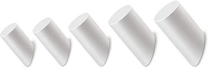 Parete Ganci Appendiabiti in Legno, Appendiabiti Bianchi per Appendere Cappotti, Giacche, Cappelli, Borse in Rovere massello per Bagno Spogliatoio Camera da Letto Cucina 3*6CM 5 Pezzi