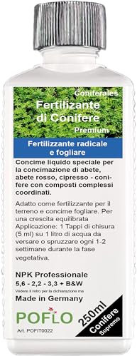 Fertilizzante per conifere per abeti, abeti rossi e pini, fertilizzante liquido di qualità superiore della linea professionale 250ml