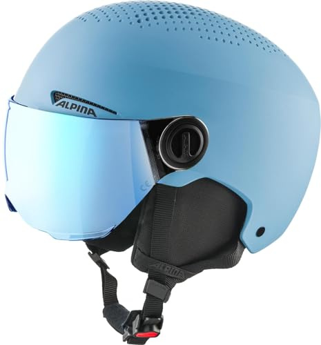 Alpina Zupo Visor Q-Lite 51-55 - Casco de esquí Infantil (Talla 51-55), Color Azul