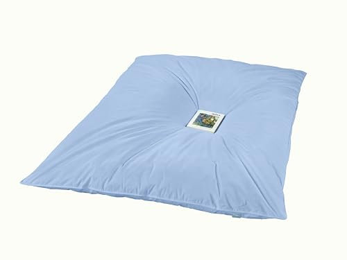 XDREAM Nature bauschige Federbettdecke blau | voluminöse Retro Ballondecke | warmes Oberbett für die kalte Jahreszeit | Bettdecke mit Downpass und Nomite | 3300g Füllgewicht | 135 x 200 cm