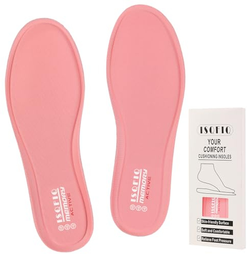 ISQFIQ Memory Foam Inner Soles, Cushioned Replacement Shoe Insoles for Men Women, Soft Inserts for Walking Boots, Trainers, Wellie