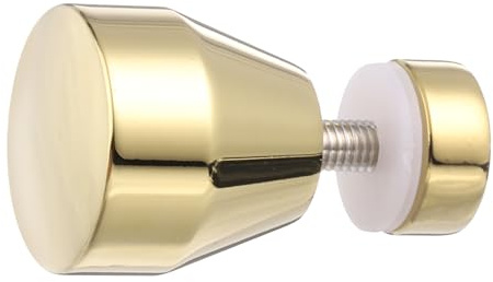 sourcing map Maniglie per porte in vetro, rotonde scorrevoli per porte della doccia, maniglie a scorrimento singolo, con viti, parti di ricambio per porte in vetro da 6-18 mm (oro, tipo conico)