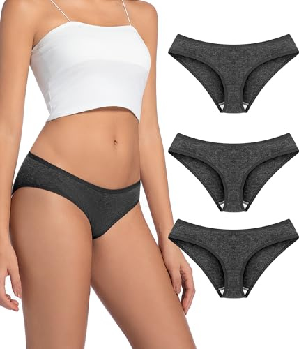 FORVEVO - Sous-vêtements en laine mérinos pour femme, lot de 3, culottes en laine respirantes, bikini pour femme, S