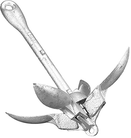 Zohisin Ancla Barco 1,5 kg Ancla Plegable de Acero Inoxidable Galvanizado por Inmersión en Caliente Ancla de Rezón con Diseño Plegable y Bloqueable para Barcos Pequeños Balsas Canoas y Kayaks