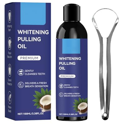 KOAHDE Oil Pulling,Enjuague Bucal con Aceite Blanqueador Natural,Natural Enjuague Bucal de Aceite de Coco & de Menta,100ML,1PC,para Enjuague Bucal,Blanqueamiento Dental,Aliento Fresco Saludables