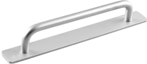 Zanthicia Poignée de porte d'armoire auto-adhésive anodisée, couleur unie, galvanisée, étanche, antirouille, anti-saleté, poignée de fenêtre tiroir, 210mm Argent