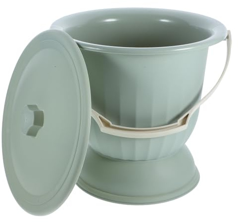 BATHVEVE Toilette Portatile Vaso da Notte in Plastica Pp 6,5l Coperchio Antiodore, Orinatoio Riutilizzabile Comodo e Stabile per Uso Domestico e Assistenza Anziani
