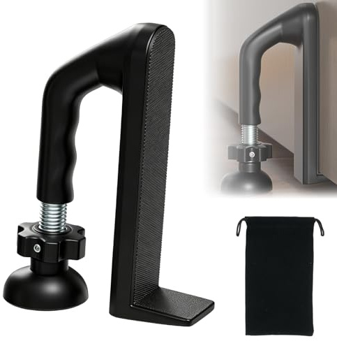 BAIFULAI 12 × 9,4 cm bärbart dörrlås: Dörrblockerare inbrottsskydd av aluminiumlegering, justerbar dörrsäkerhetsapparat, inbrottsskydd dörrstopp, för hem hotell resor svart