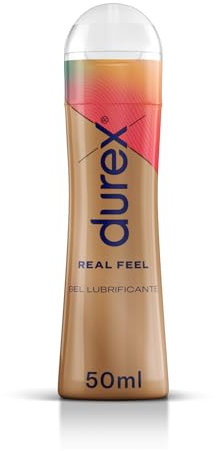 Durex Real Feel, Lubrificante Sessuale Intimo, Gel Lubrificante Adatto per Rapporti Intimi e Sesso Anale, 50 ml