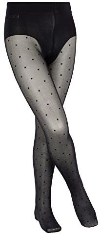 FALKE Fille Romantic Dot K Ti Transparents Épais Fantaisie Collants, Noir Black 3009, 122-128 EU