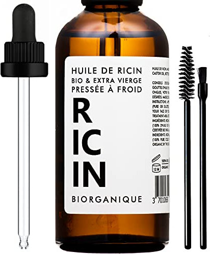 BIO Rizinusöl 100% rein, natürlich und kaltgepresst - 100 ml - Pflege für Haar, Wimpern, Nägel und Haut