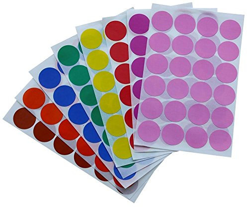 Aufkleber Bunt 25 mm runde Sticker – 2,5 cm Klebepunkte 768 Stück von Royal Green