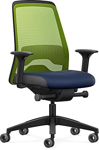 Interstuhl Bürostuhl Every Active Edition – ergonomischer Schreibtisch- und Gaming-Stuhl – Lordosenstütze für gesünderes Sitzen – vereint gesundes und aktives Sitzen (Grün | Blau)