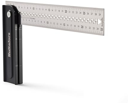 Angolo di inclinazione regolabile in alluminio di Hultafors I 300 mm x 45 mm, angolo pieghevole con determinazione a 45°, 90°, 135° e 270°, Made in EU, con tacche di taglio e linea centrale I 253120