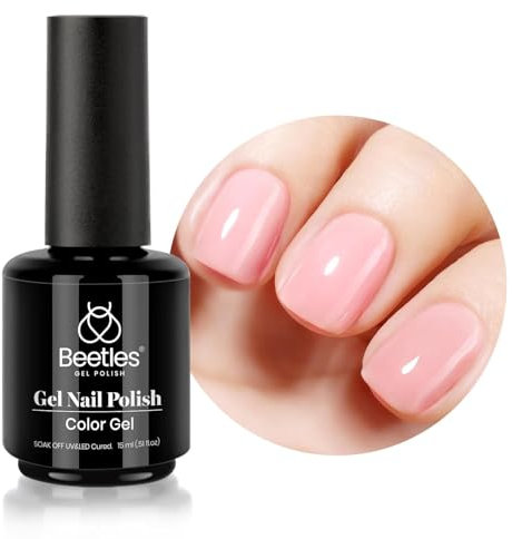 beetles Gel Polish 15ml Nude Pink Jelly Skin Tones Soft Colour Gel Nail Polish Soak Off U V Gel Art Deaign DIY Manicure Decoration Valentines Gift for Girls Women-CL231