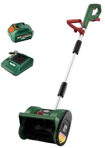 Witlight Akku Schneefräse,elektrische bürstenlose Schneebürste mit 4.0 Ah Batterie,Arbeitsbreite 30cm, max.Räumtiefe 15cm,Wurfweite 6m