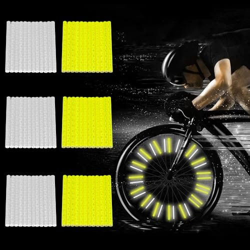 HWSWSH 72 Stück Speichenreflektoren Fahrrad, 360° Fahrradspeichen Sichtbarkeit, Reflektoren Speichen Reflektor, Fahrradreflektoren Set für Nachtfahrten/alle Standardfahrräder