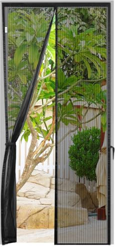 FUNYKICH Fly Screens for Doors(100 x 220cm), Door Fly Screen Curtain with Magnets and Full Frame Magic Tape for Keeping Out Flies & Bug, Without Drilling, Suitable for Patio Doors Balcony Bedroom