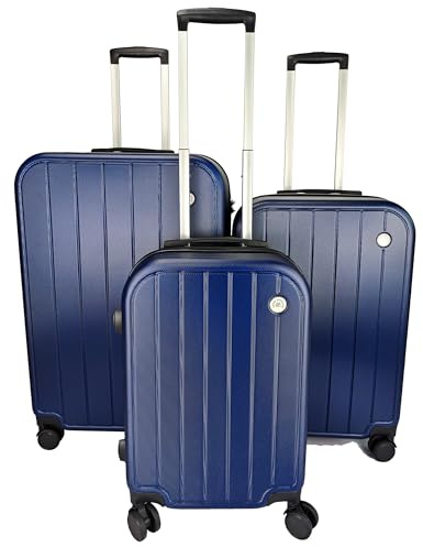 Luggage Sets 3 Piece - Hardshell Suitcase set of 3 Suitcases - Lightweight Suitcase Sets with Lock - Large Medium Small Suitcases Cabin size 4 Wheels - Case and Hand Luggage set (Navy, Set of 3)
