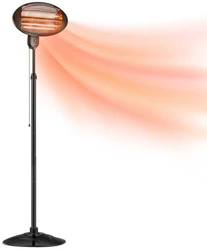 DONYER POWER 2KW Elektrischer Quarz-Garten-Terrassenheizer Wasserdicht Freistehend im Freien