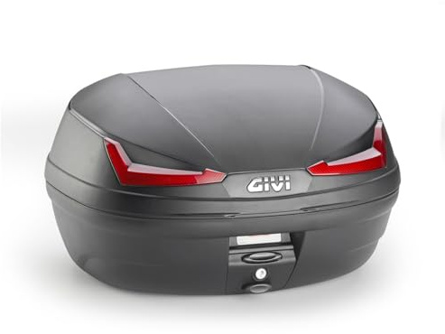 Givi MONOLOCK® Top Case 45 Litres Black with Red Reflectors. Includes Plate and Universal Kit