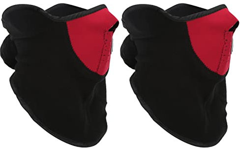 Masque de Cyclisme Coupe-Vent et Anti-poussière pour l'hiver, Demi-Masque pour Moto, Ski en Plein Air (Rouge)