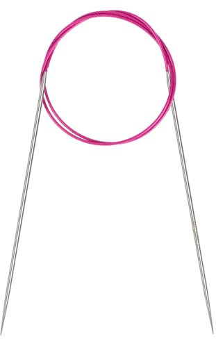Coopay 2 mm cirkulära sticknålar 80 cm långa, cirkulära metallnålar med flexibel kabel, runda sticknålar för stora projekt, fasta cirkulära sticknålar med kabel för filt, halsduk, mössor