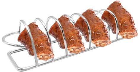 Rib Rack - Spare Ribs | Stainless Steel Barbecue Grill Rack | Non-stick Cooking Tool | Easy To Wipe Clean | Dishwasher Safe Accessory For Air,r Backyard, Garden, Patio Lawn Picnic Camping Outdoor