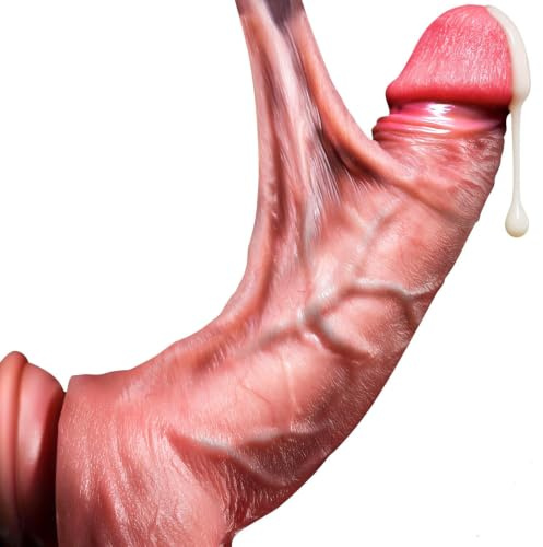 PineSailo 8.6 Inch Realistic Dildo with Stretchable Foreskin and Movable Testicles, Silicone Dildos Adult Penis Anal Sex Toys for Couples Women Men with Strong Suction Cup, Vagina G-Spot Stimulator