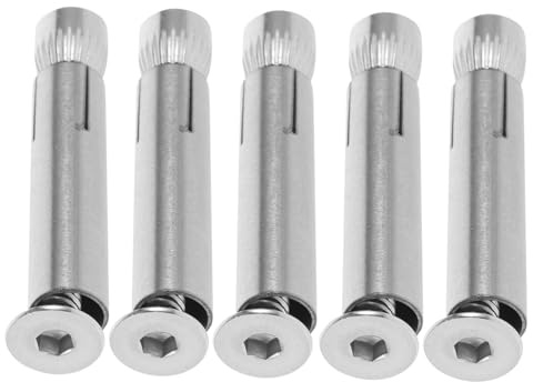 TEHAUX 5pcs Stainless Steel Expansion Bolts Countersunk Bolt Fastening Screws for Heavy Duty Wall Fixings Diy Kitchen Cabinet Screws