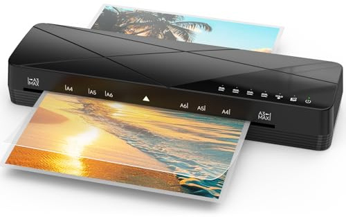Crenova A3 Laminator, Laminator Machine 3-6mil 60s Quick Warm Up Auto-Off, 6 in1 Laminating Machine ABS Jam Free for Home Office School, Black