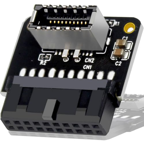 HAAMNING7 Placa base USB 3.0 frontal de 19 pines a 3,1 tipo C Panel frontal Encabezado Adaptador tipo E Tarjeta de expansión de 19 a 20 pines para placa base