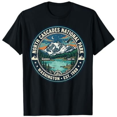 Badge Vintage North Cascades National Park Washington T-Shirt