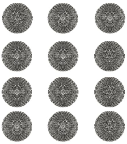 LOLA Steel Wool Wire Mesh Scouring Pad, 12 Pack, 4 Jumbo, Galvanized Steel, Heavy Duty Cleaning, Abrasive Scrubber, for Pots, Pans, Ovens, Grills